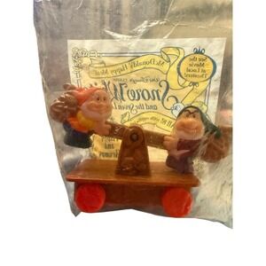 Vintage 1992 McDonalds Happy Meal Toy Disney Snow White Happy Grumpy NIP 34